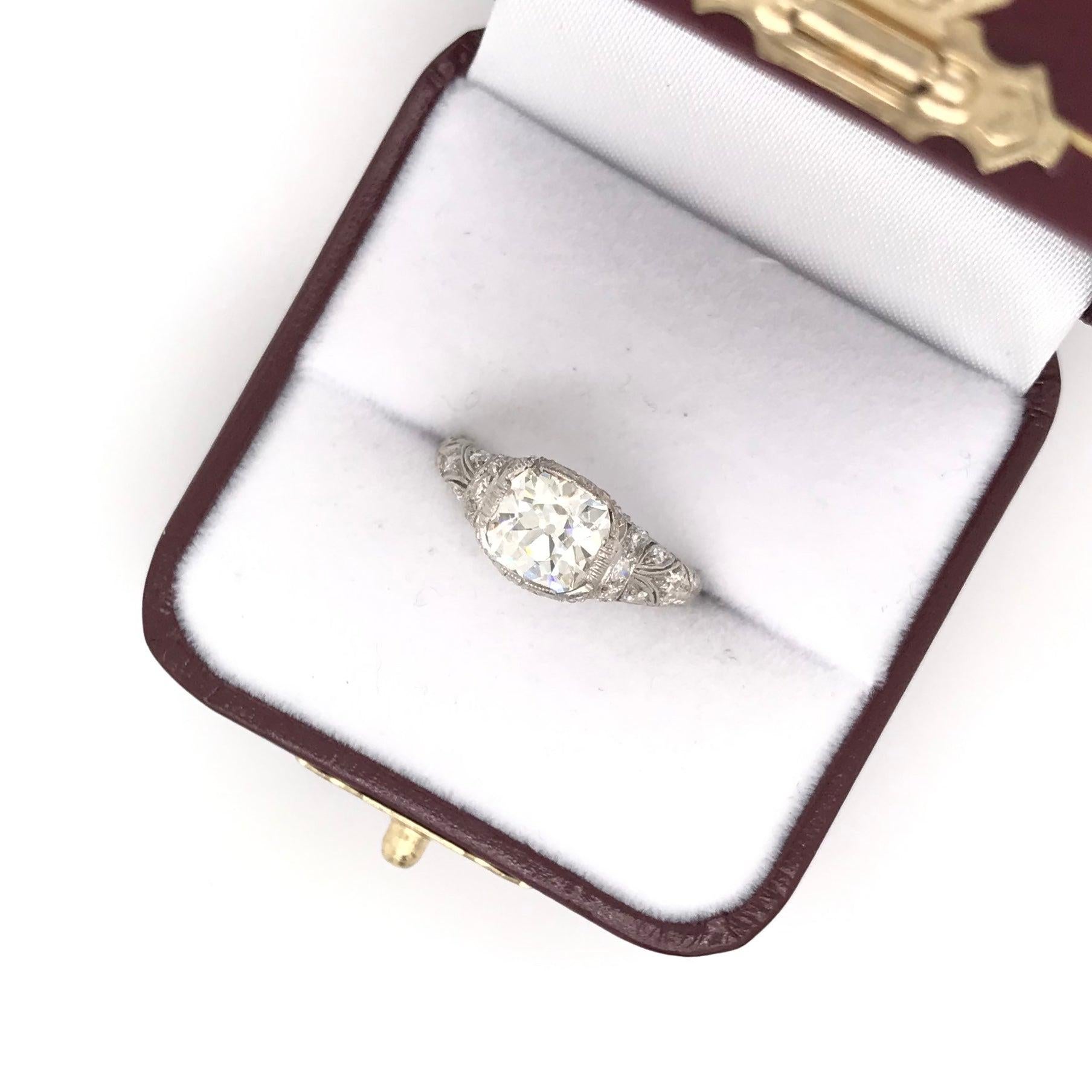 Antique Edwardian 1.84 Carat Old Mine Cut Diamond Ring 6