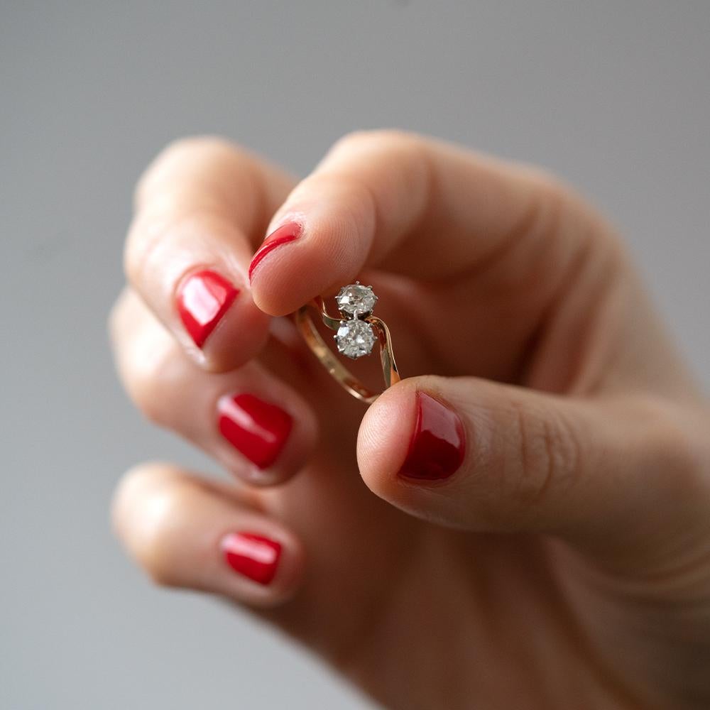 Antique Edwardian 18ct Diamond Toi Et Moi Ring 1