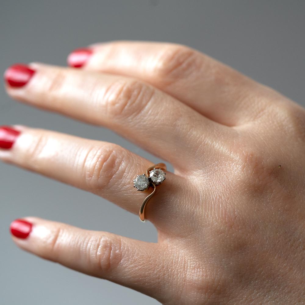 Antique Edwardian 18ct Diamond Toi Et Moi Ring 2