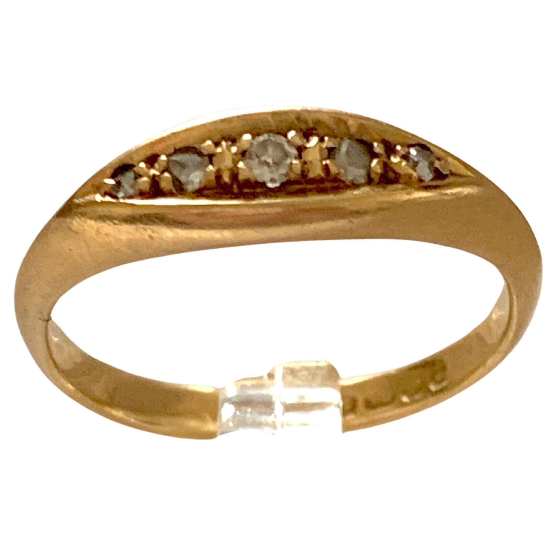 Antique Edwardian 18ct Gold 0.11 Carat Diamond Ring  For Sale