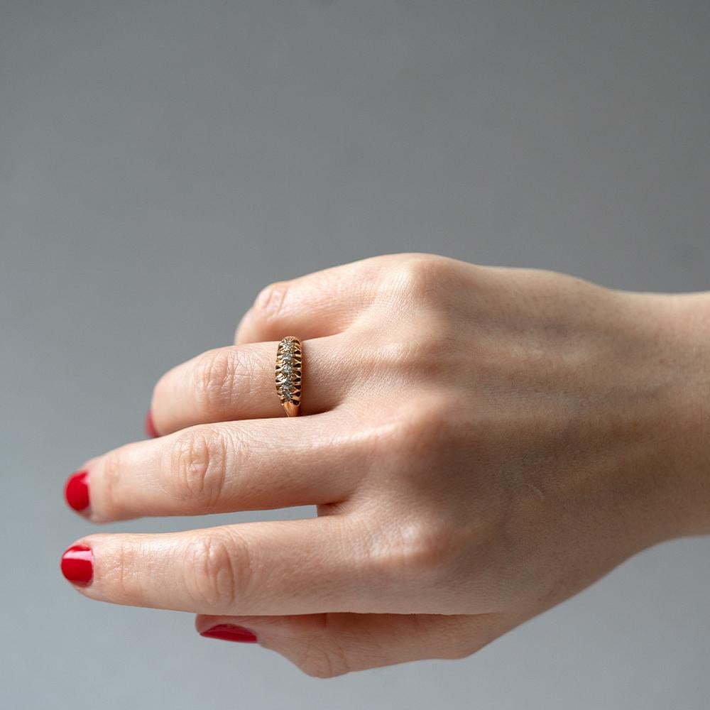 Bague Edouardienne ancienne en or 18ct avec 0,25ct de diamants en vente 1