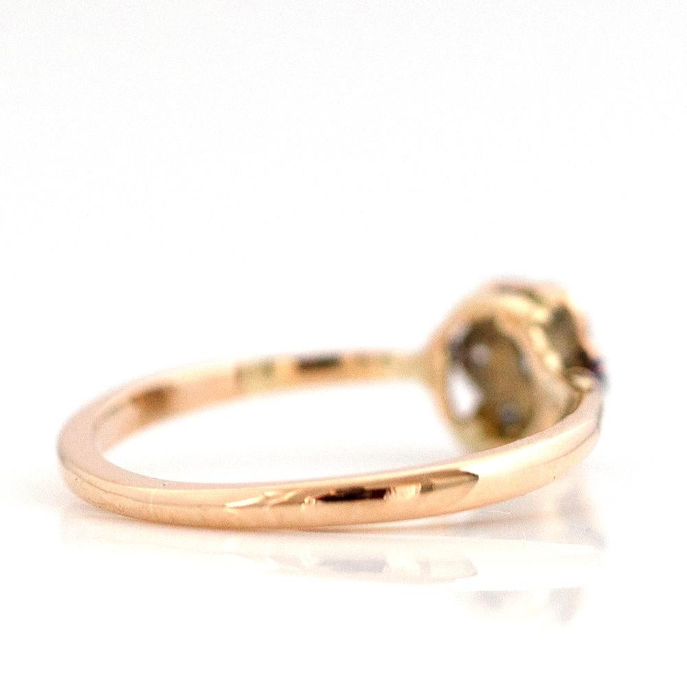 Antiker Edwardian 18ct Gold Diamant Gänseblümchen Ring (Alteuropäischer Schliff) im Angebot