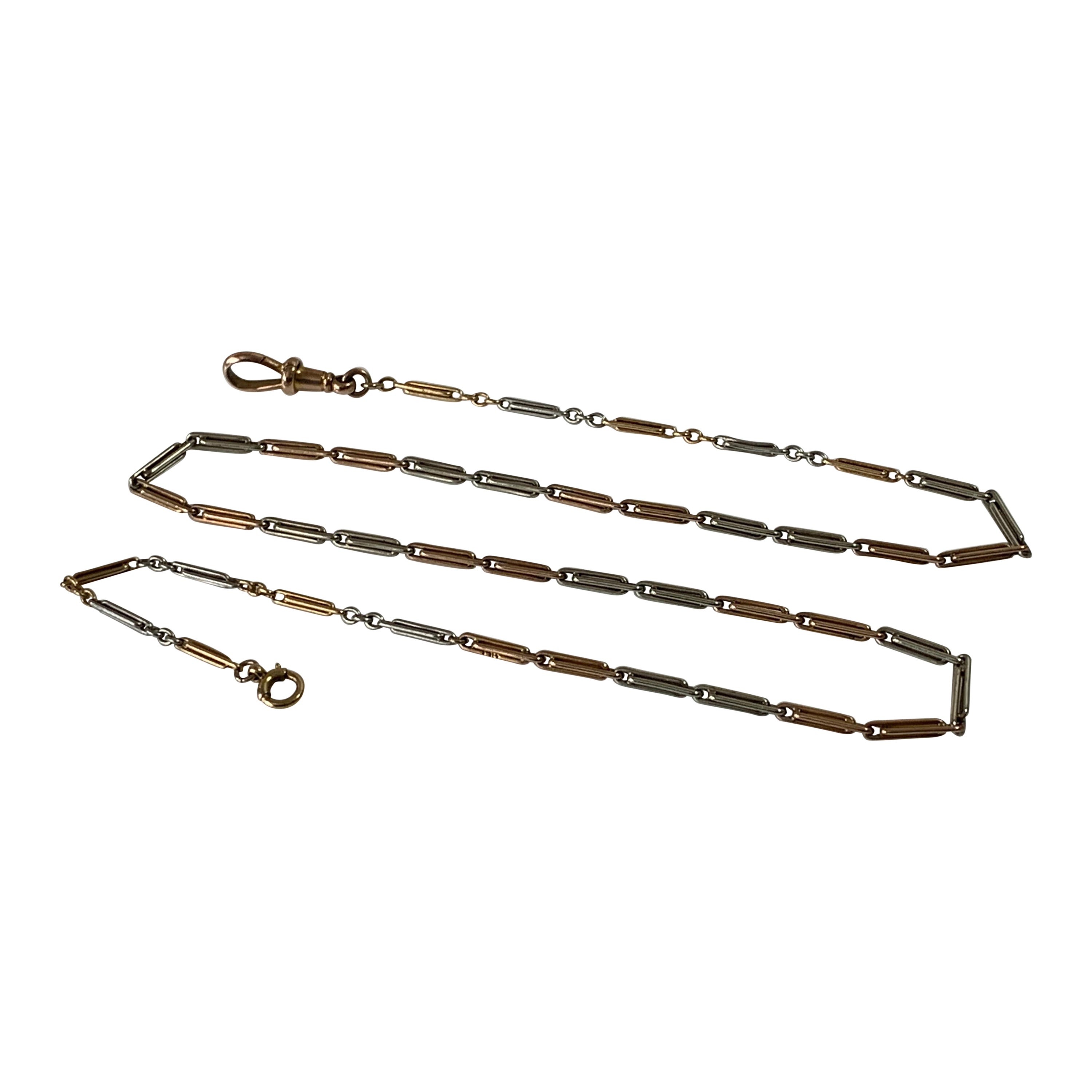 Antike edwardianische Kette aus 18 Karat Gold und Platin