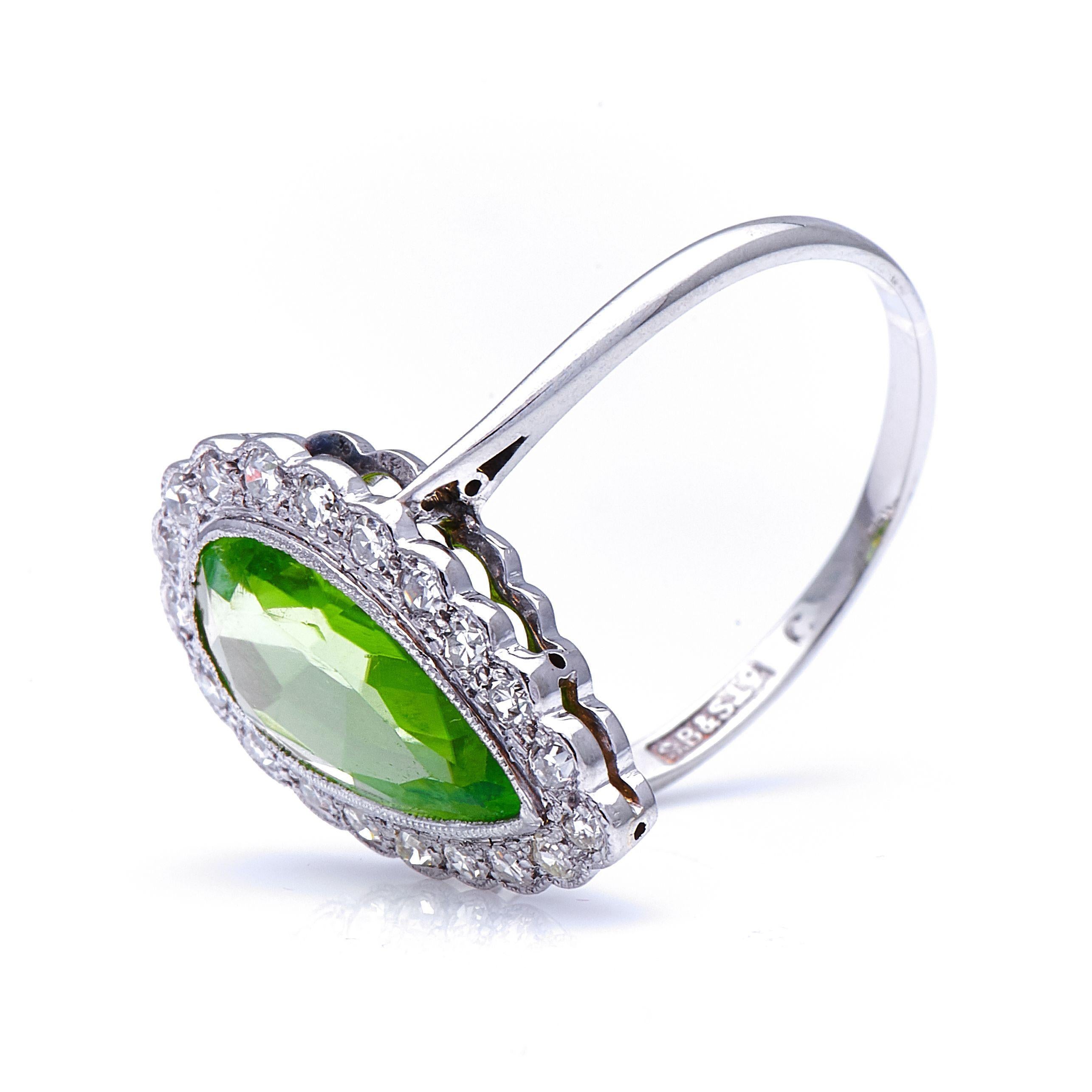 peridot cluster ring