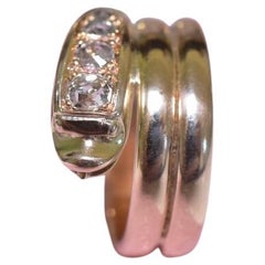 Bague serpent édouardienne ancienne en or jaune 18 carats et diamants, c. 1910