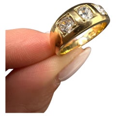 Antiker Edwardianischer 18ct Gelbgold Diamant Ring, Größe 6
