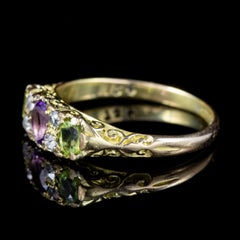Antique Edwardian 18 Carat Yellow Gold Suffragette Ring, circa 1915