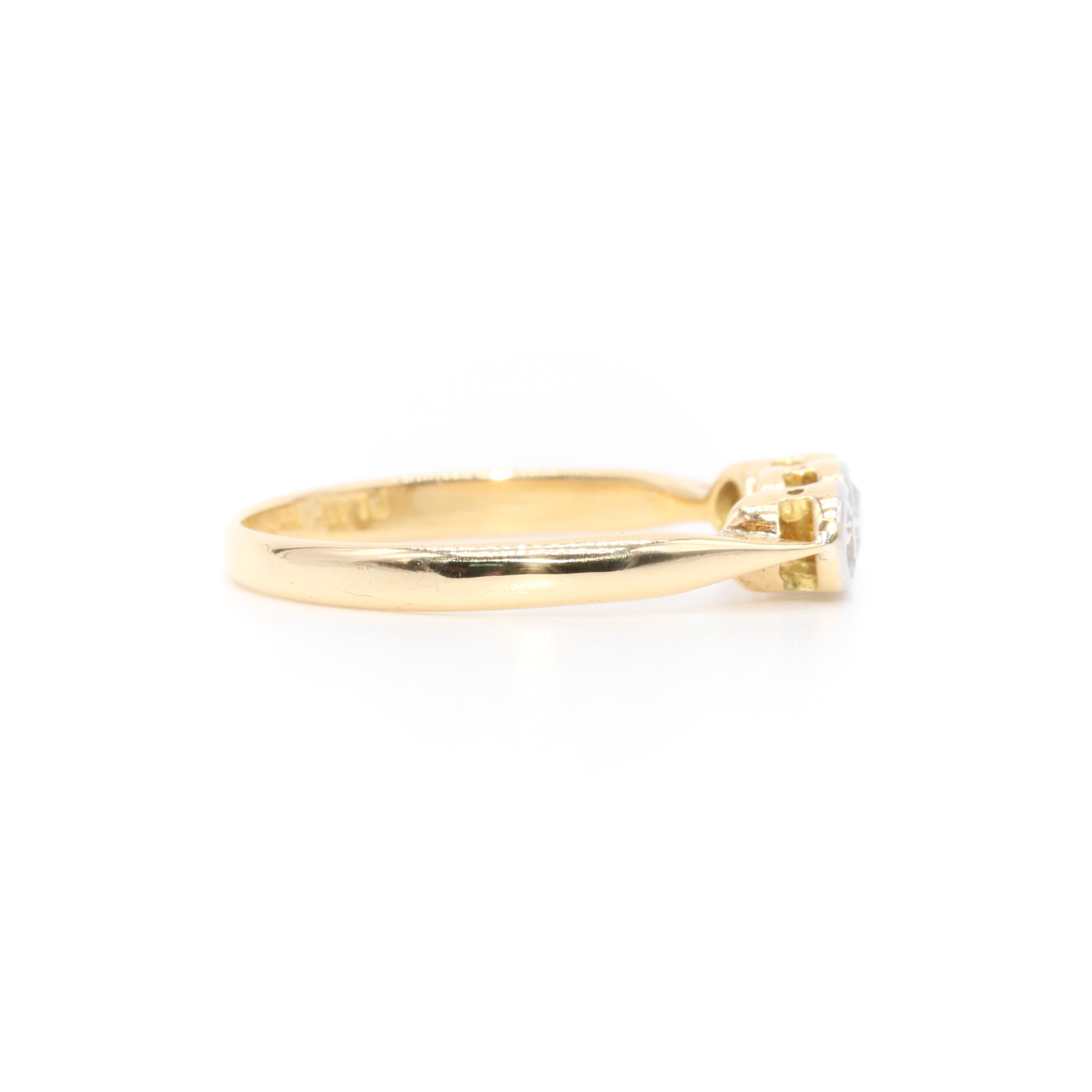 Antique Edwardian 18K Gold and Platinum 0.55ctw Old Cut Diamond Trilogy Ring For Sale 1