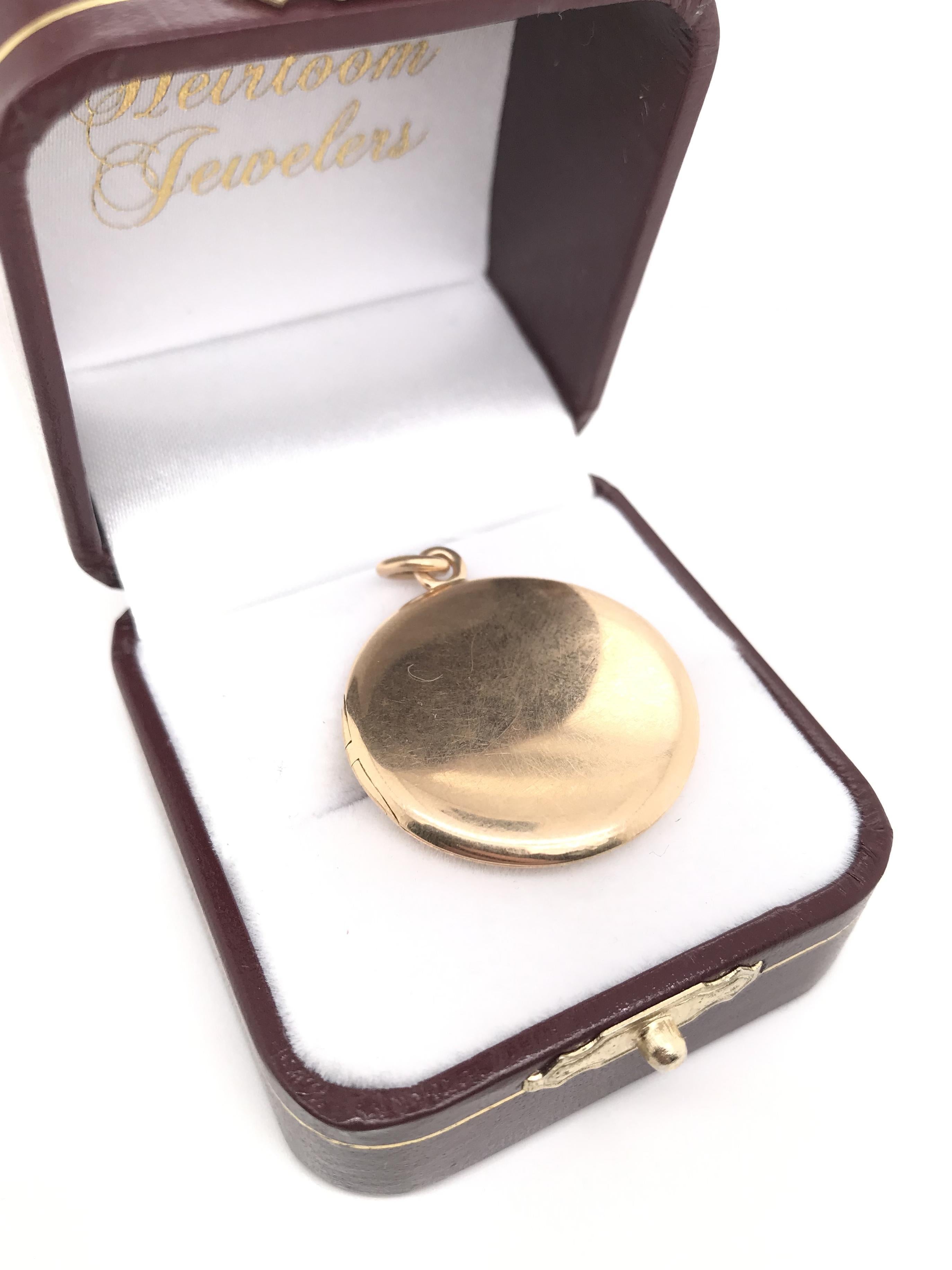 Women's Antique Edwardian 18k Gold Locket With Sapphire