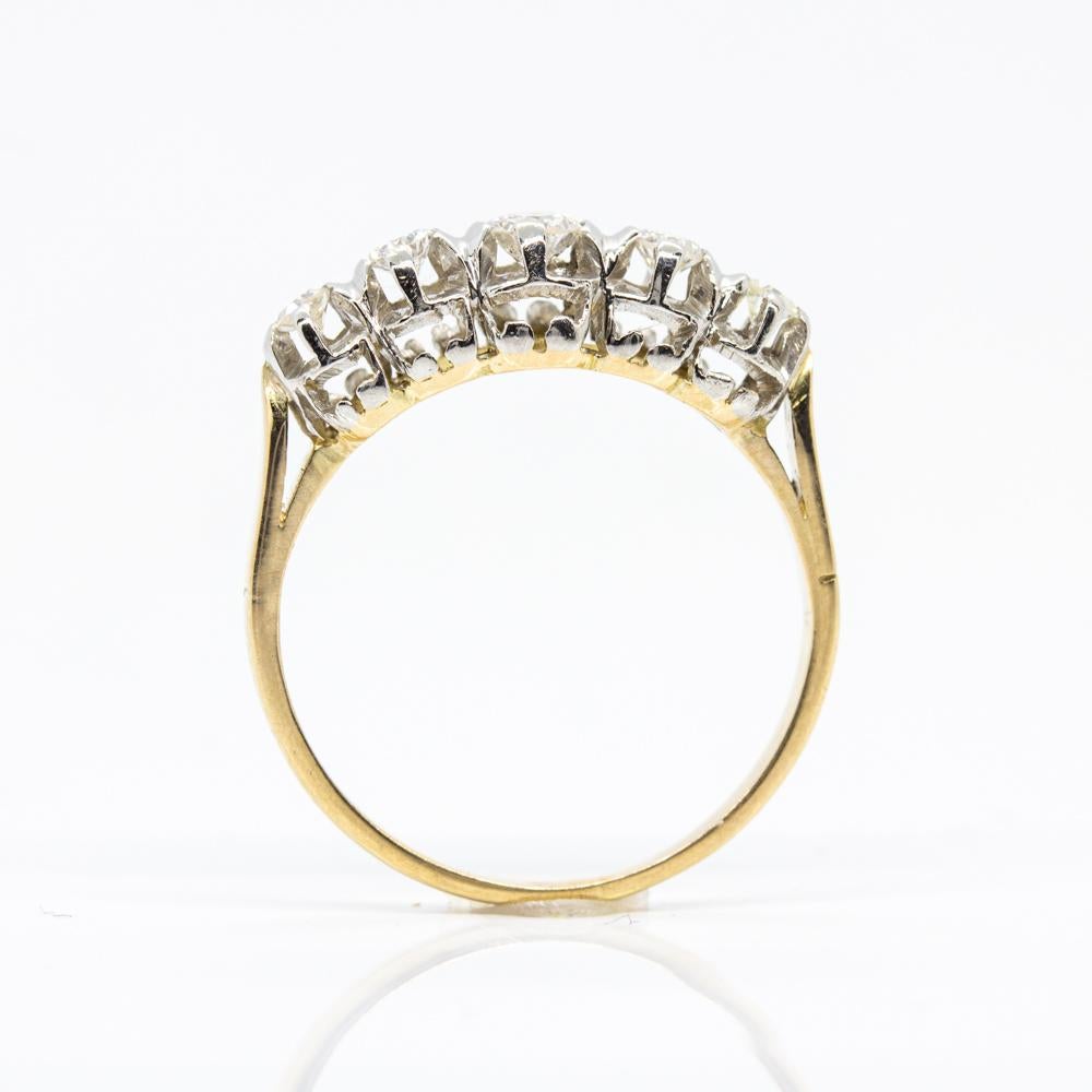 Women's or Men's Edwardian Style 18 Karat Gold and Platinum Diamond Ring