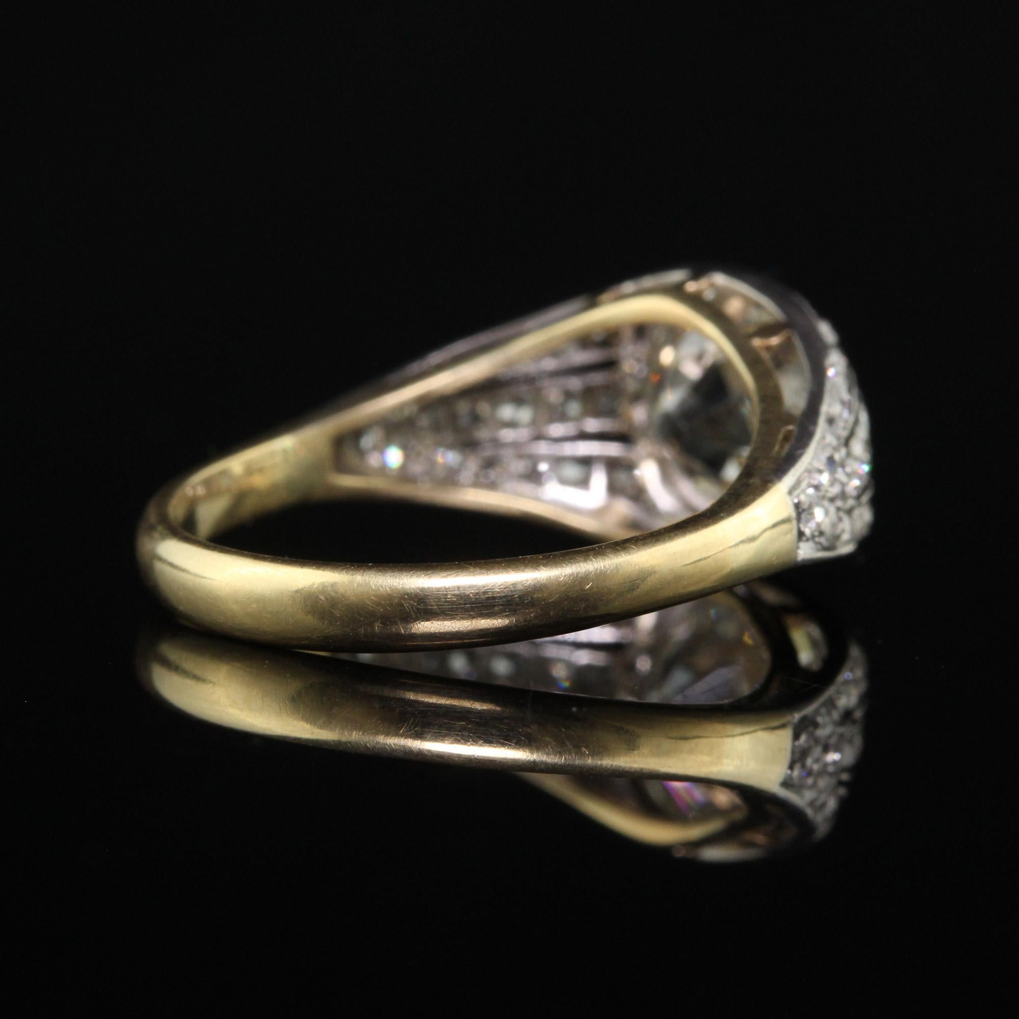 Women's Antique Edwardian 18K Gold Platinum Old Mine Diamond Engagement Ring - GIA For Sale