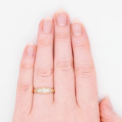 Antique Edwardian 18K Yellow Gold 0.64ctw 5 Stone Old European Cut Diamond Ring