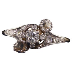 Antiker edwardianischer Diamantring aus 18 Karat Gelbgold und Platin mit Rosenschliff