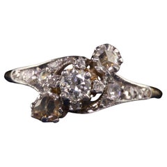 Antique Edwardian 18k Yellow Gold and Platinum Rose Cut Diamond Ring