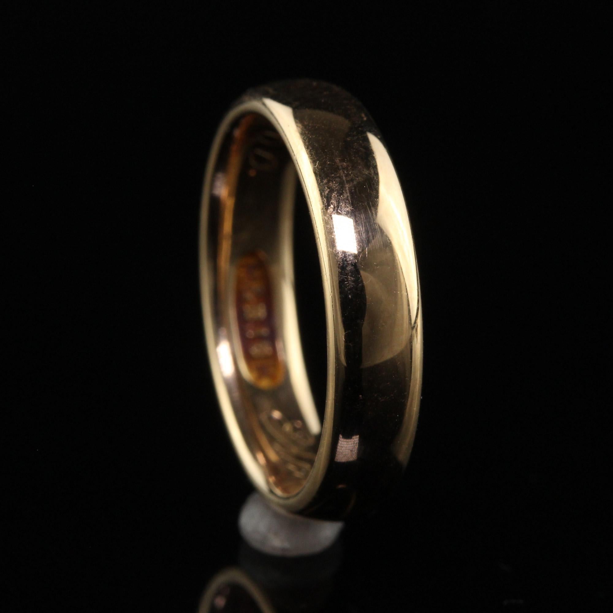 Antique Edwardian 18K Yellow Gold Classic Engraved Wedding Band - Size 6 3/4 3