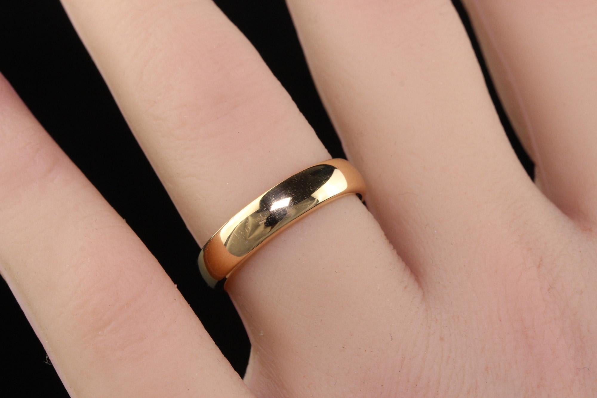 Antique Edwardian 18K Yellow Gold Classic Engraved Wedding Band - Size 6 3/4 4