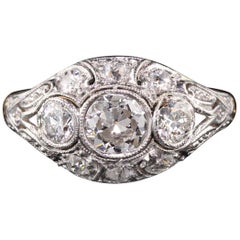 Antique Edwardian 18 Karat Gold and Platinum 3-Stone Diamond Engagement Ring