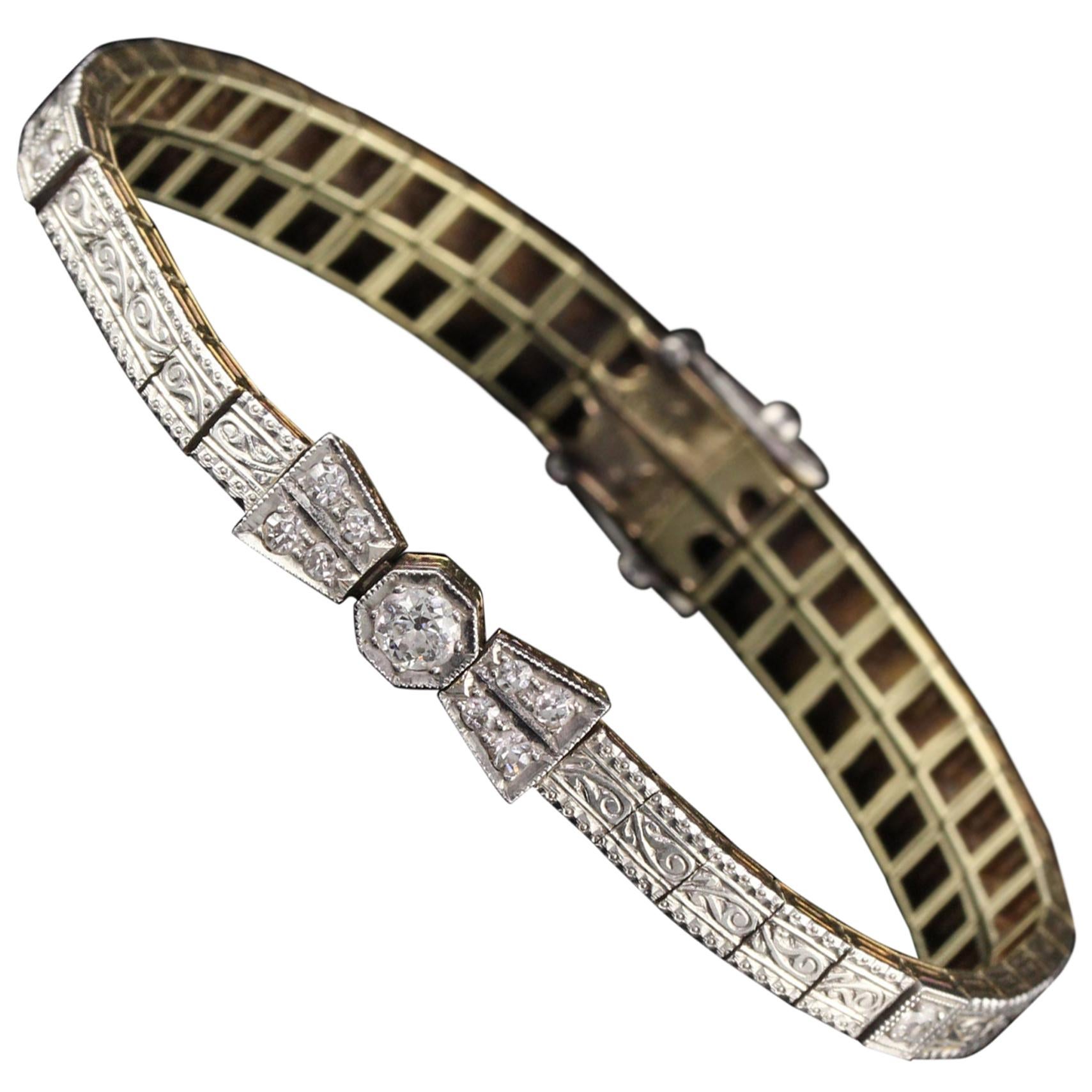 Broche Bâton/sceptre En Or 18 Carats Et Diamants – Style Edwardian, Belle Antiquité