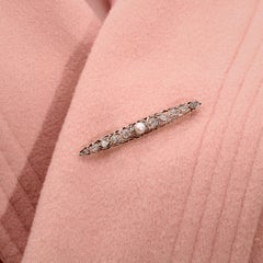 Antiguo broche eduardiano de oro amarillo de 18 quilates y plata con diamantes foliados de 0,76 quilates