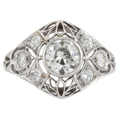 Bague ancienne Edwardian 1900s 1.00 Carat Old European Cut Diamond Ring
