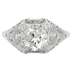 Antique Edwardian 1900s 1.79 Carat Old European Cut Diamond Engagement Ring