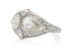 Antique Edwardian 1900s 2.65 Carat Pear-Shaped Diamonds Ring