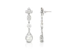 Antique Edwardian 1900s 4.60 Carat Diamond Dangle Earrings