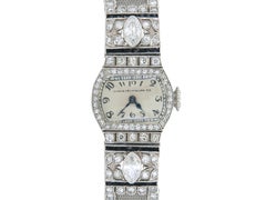 Antique Edwardian 1900s Shreve, Crump & Lox Co. and Patek Philippe Diamond Watch