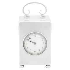 Antique Edwardian 1900s Sterling Silver Carriage Clock