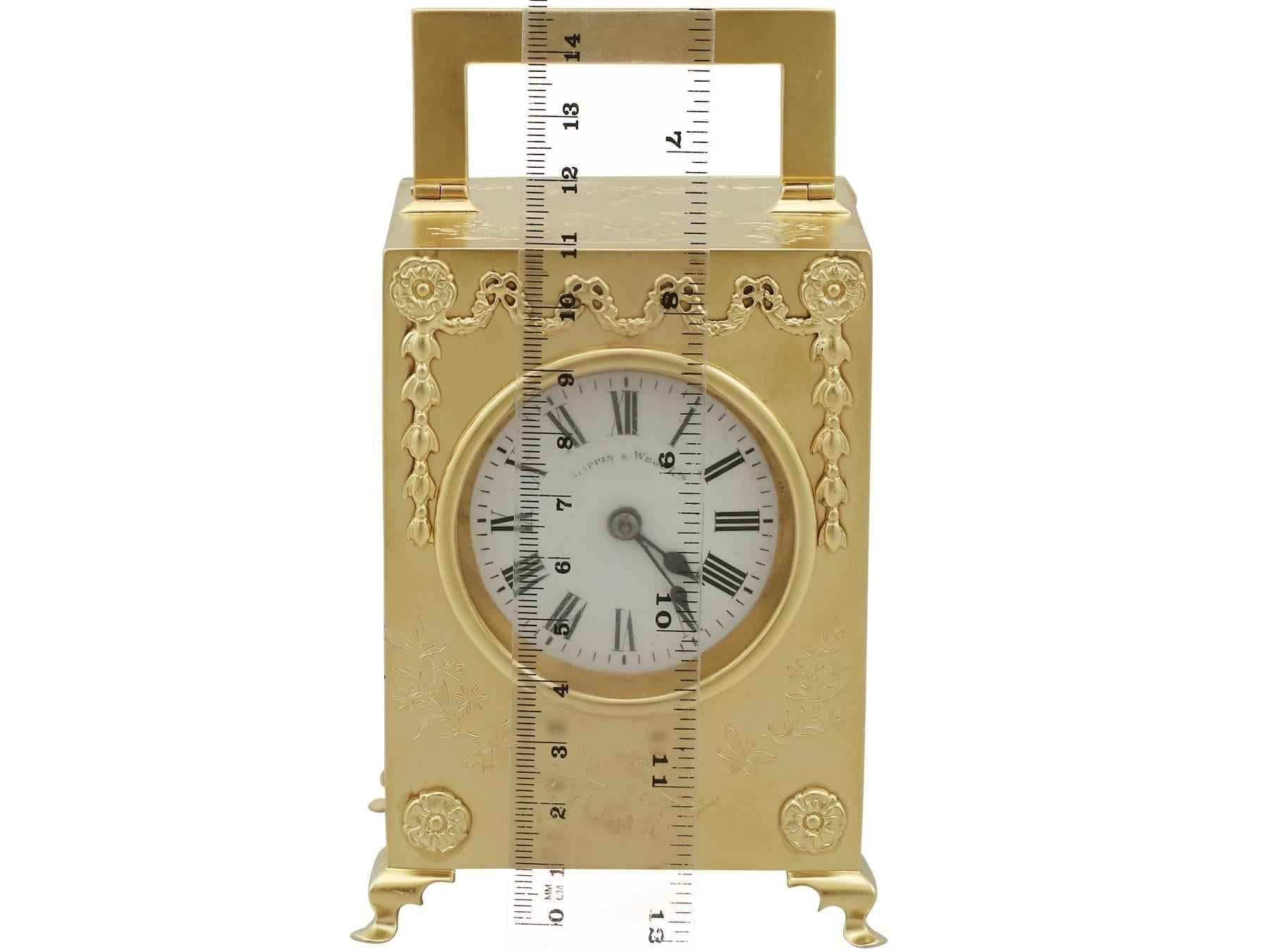 Mappin & Webb Ltd Antique Edwardian 1900s Sterling Silver Mantel Clock For Sale 9