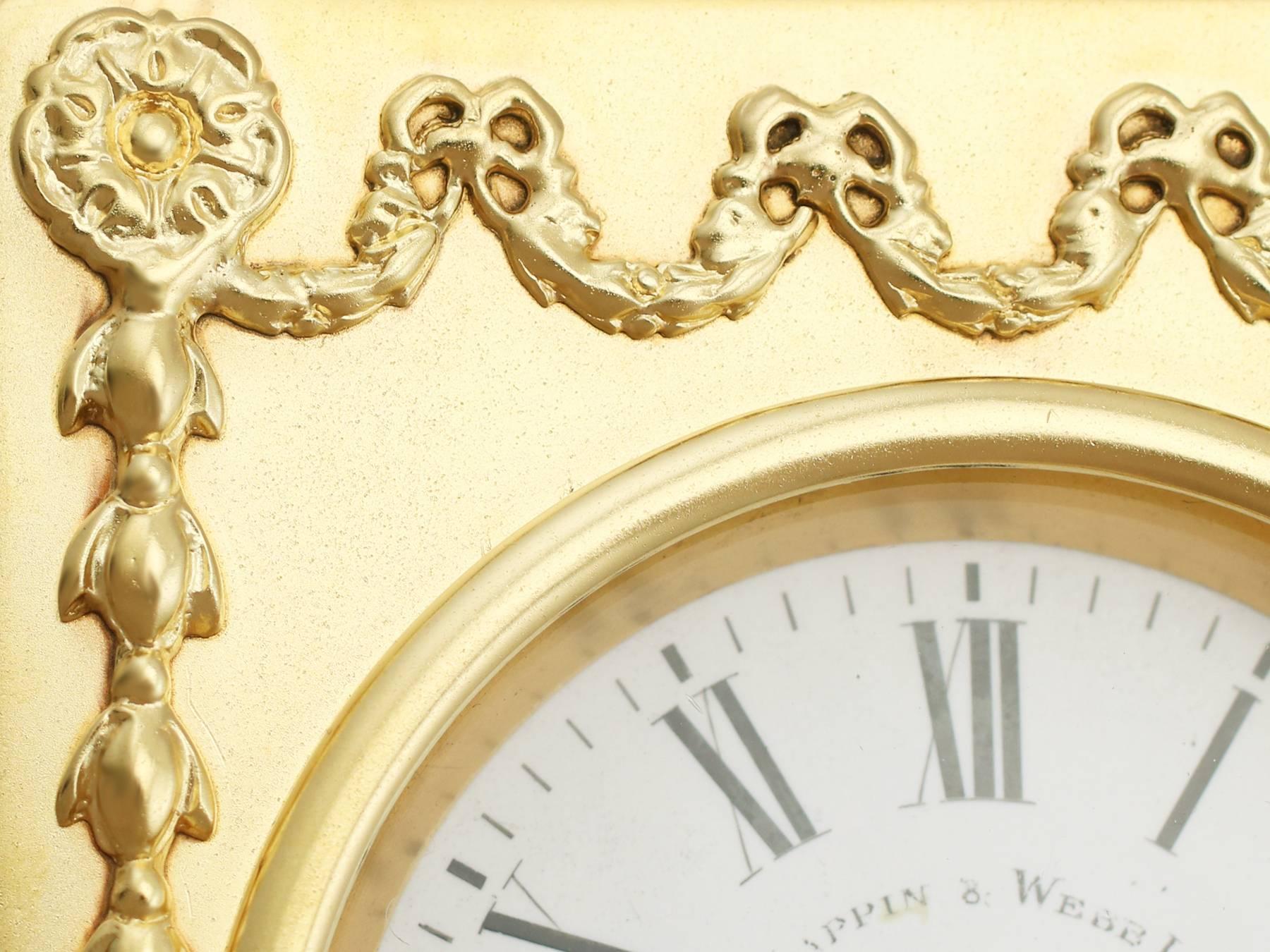 Mappin & Webb Ltd Antique Edwardian 1900s Sterling Silver Mantel Clock For Sale 2