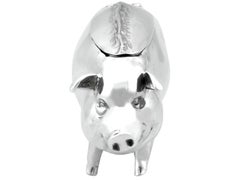 Antique Edwardian 1901 Sterling Silver Pig Vesta Box