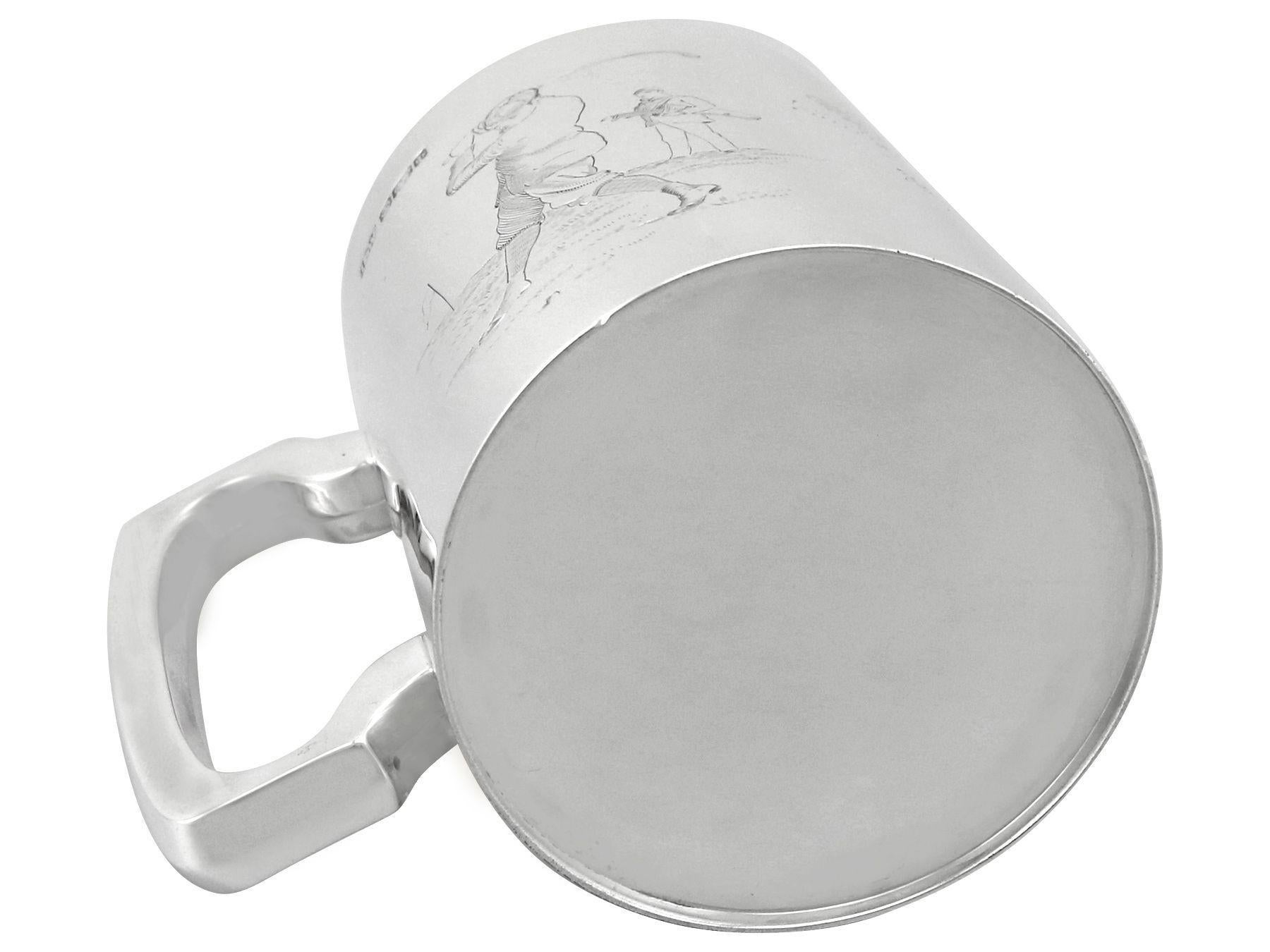 Antique Edwardian Sterling Silver Golfing Mug 3