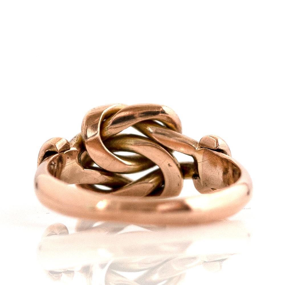 Women's Antique Edwardian 1905 9 Carat Lover's Knot 9 Carat Rose Gold Ring