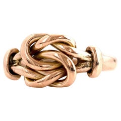 Bague ancienne Edwardian 1905 9ct Lover's Knot 9ct Rose Gold