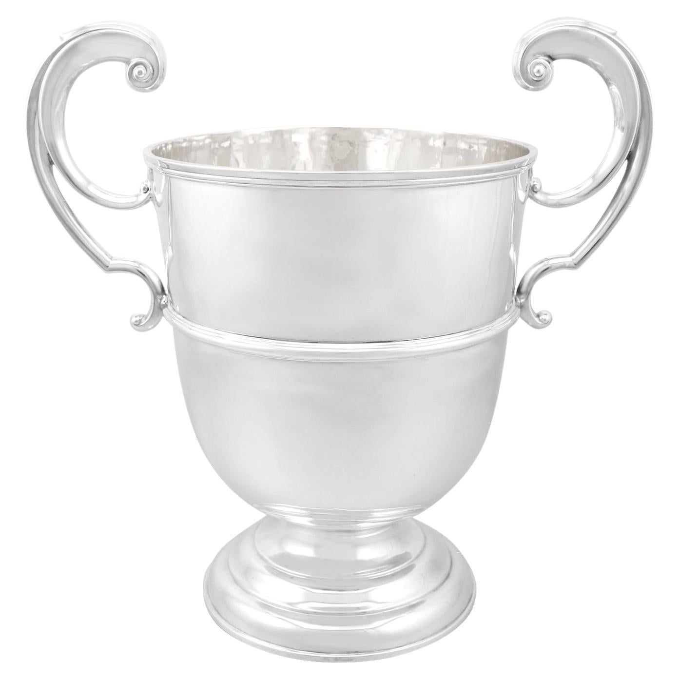 Antica coppa da champagne di presentazione in argento sterling del 1905, di epoca edoardiana