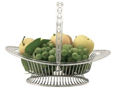 Antique Edwardian 1909 Sterling Silver Fruit Basket