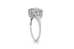 Antique Edwardian 1910s 0.79 Carat Old European Cut Diamond Engagement Ring