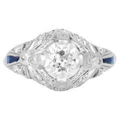 Antique Edwardian 1910s 1.20 Carat Old European Cut Diamond Engagement Ring