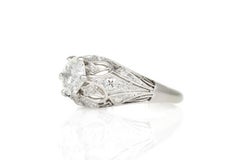 Antique Edwardian 1910s 1.30 Carat Old European Cut Diamond Engagement Ring