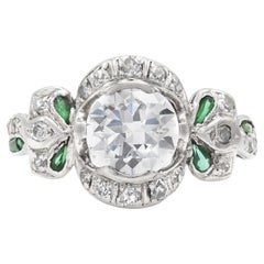Antiker edwardianischer 1910er Jahre Verlobungsring mit 1,30 Karat Diamant im alteuropäischen Schliff