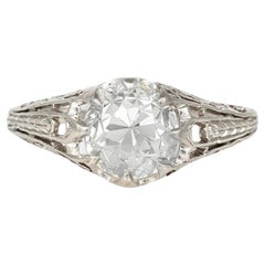 Antiker edwardianischer 1910er Jahre Verlobungsring mit 2,01 Karat Diamant im alteuropäischen Schliff