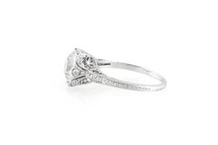 Antique Edwardian 1910s 2.17 Carat Old European Cut Diamond Engagement Ring