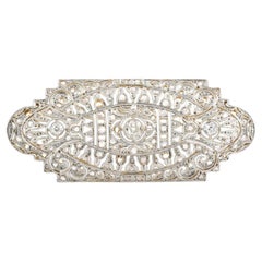 Antique Edwardian 1910s 2.80 Carat Old Mine Cut Diamond Brooch