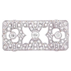 Broche édouardienne ancienne des années 1910 avec diamant taille européenne ancienne de 3,00 carats