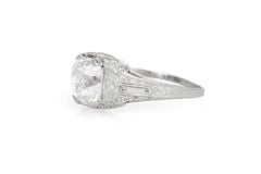 Antique Edwardian 1910s 3.00 Carat Old Mine Cut Diamond Engagement Ring