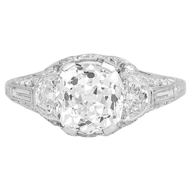 Bague de fiançailles édouardienne ancienne des années 1910 avec