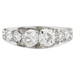Antike Edwardian 1910s 3,20 Karat Old Mine Cut Diamanten Ring