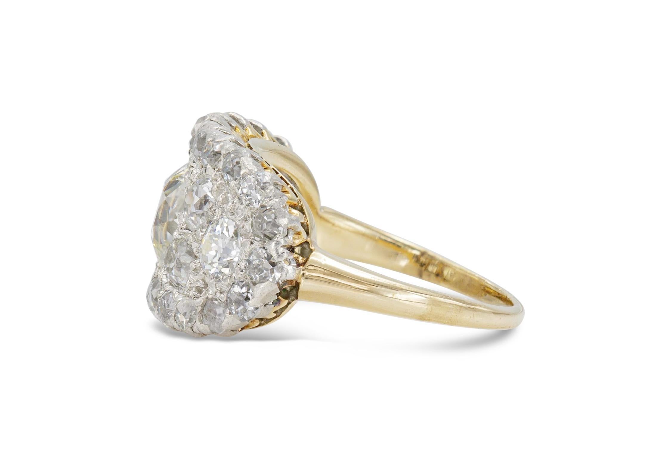 Edoardiano Anello di diamanti antico edoardiano del 1910 da 3,30 carati in vendita