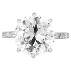 Antiker edwardianischer 1910er Jahre Verlobungsring mit 5,02 Karat Diamant im alteuropäischen Schliff